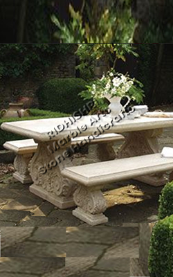 marble garden table bench landscape